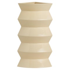 Curve Beige Ceramic Vase #1 by Zaven