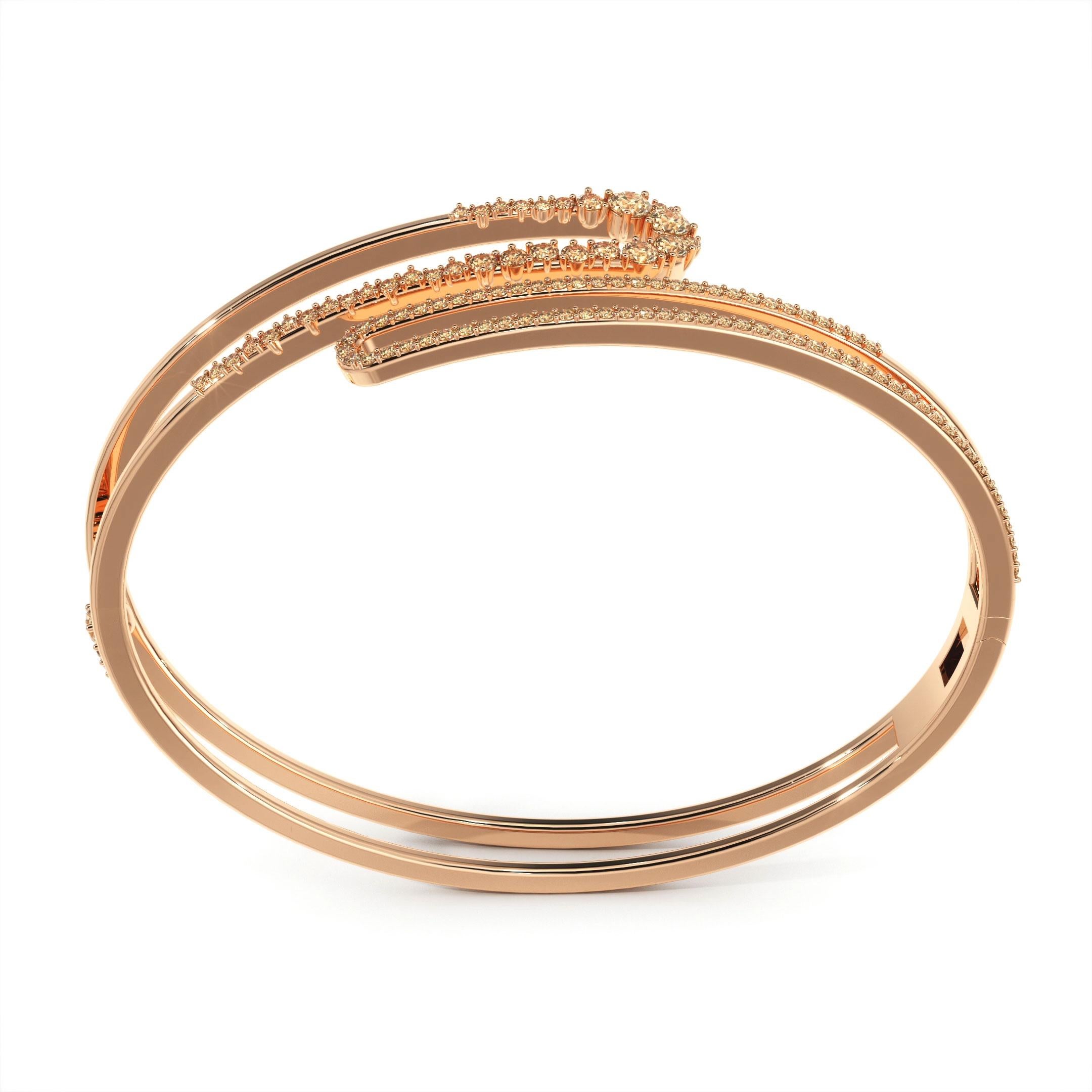 Taglio rotondo Bracciale Curve di SOONHEE (taglia S : 16,5 cm) in vendita