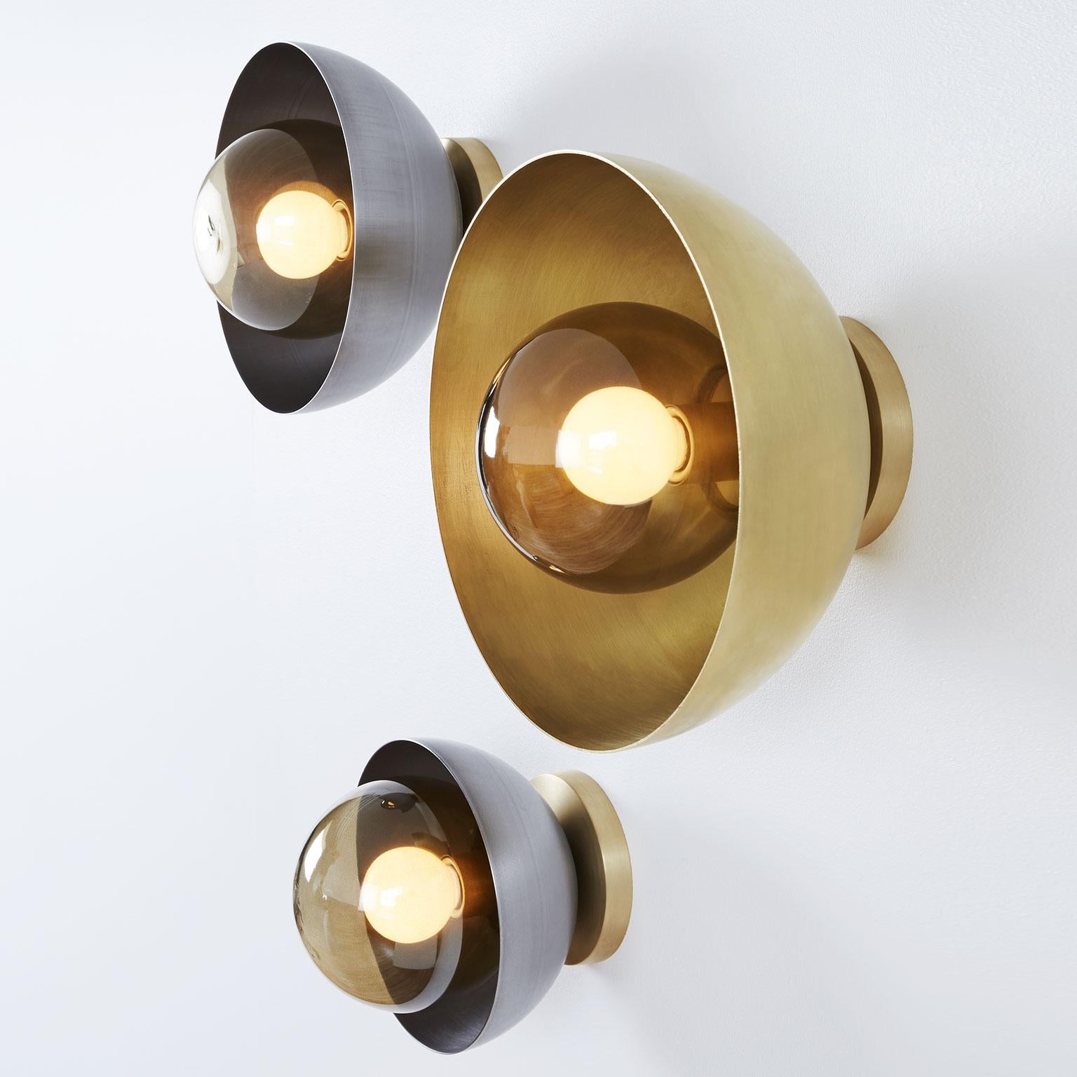 Canadian Curve Brass and Steel Wall Sconces