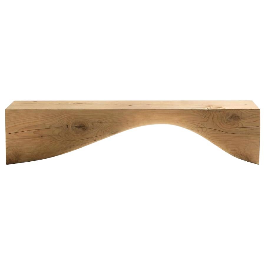In Stock in Los Angeles, Curve, 71 Inches Cedar Bench, Designed by Brodie Neill