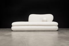 CURVE CHAISE - Modern Layered Asymmetrical Chaise in Cream Boucle