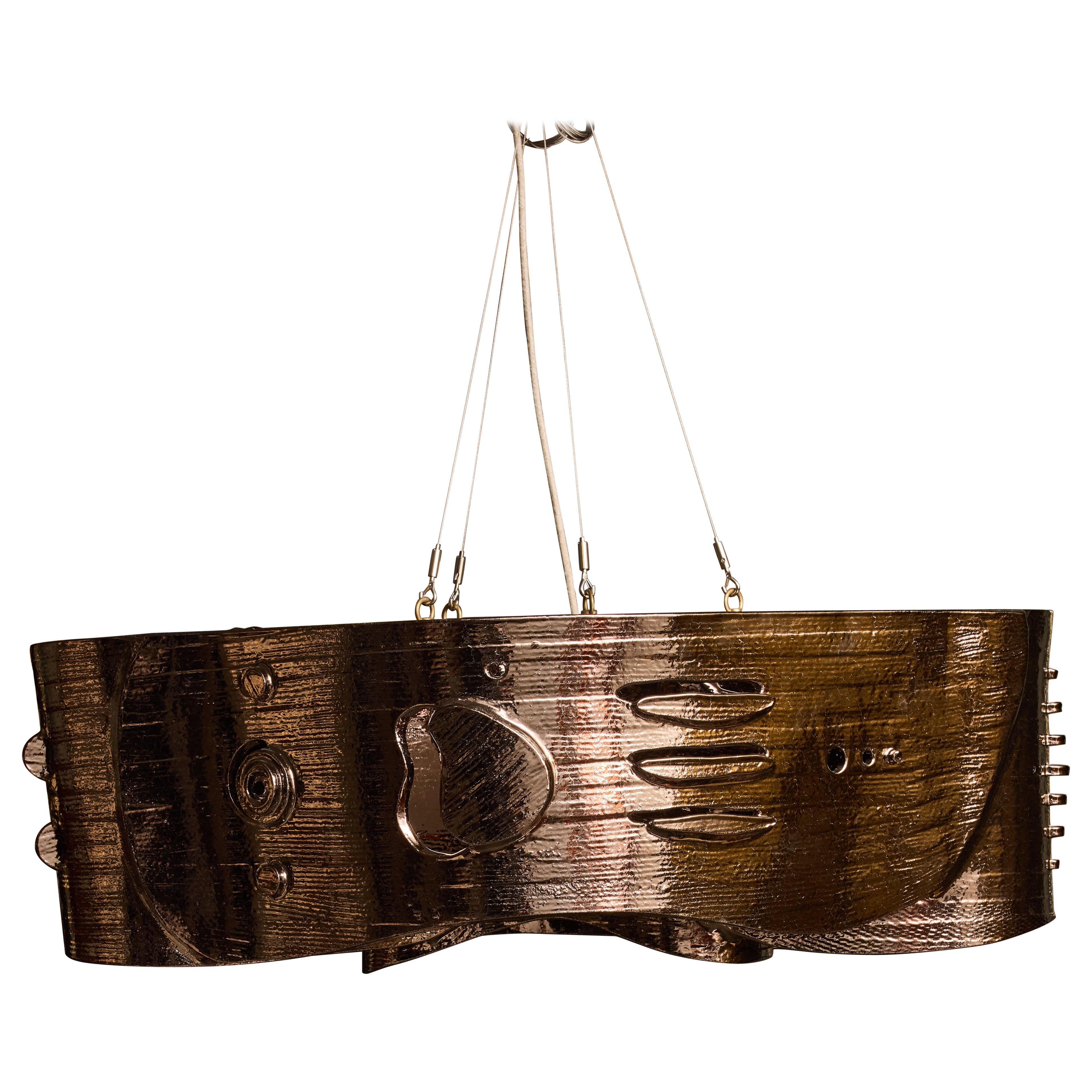Lampadario Curve  di Olivia Cognet con A. Silver Glaze