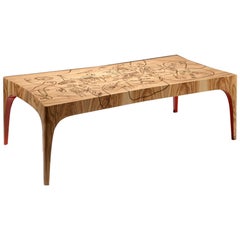 Table à thé contemporaine Boro avec intervention artistique de Luísa Peixoto