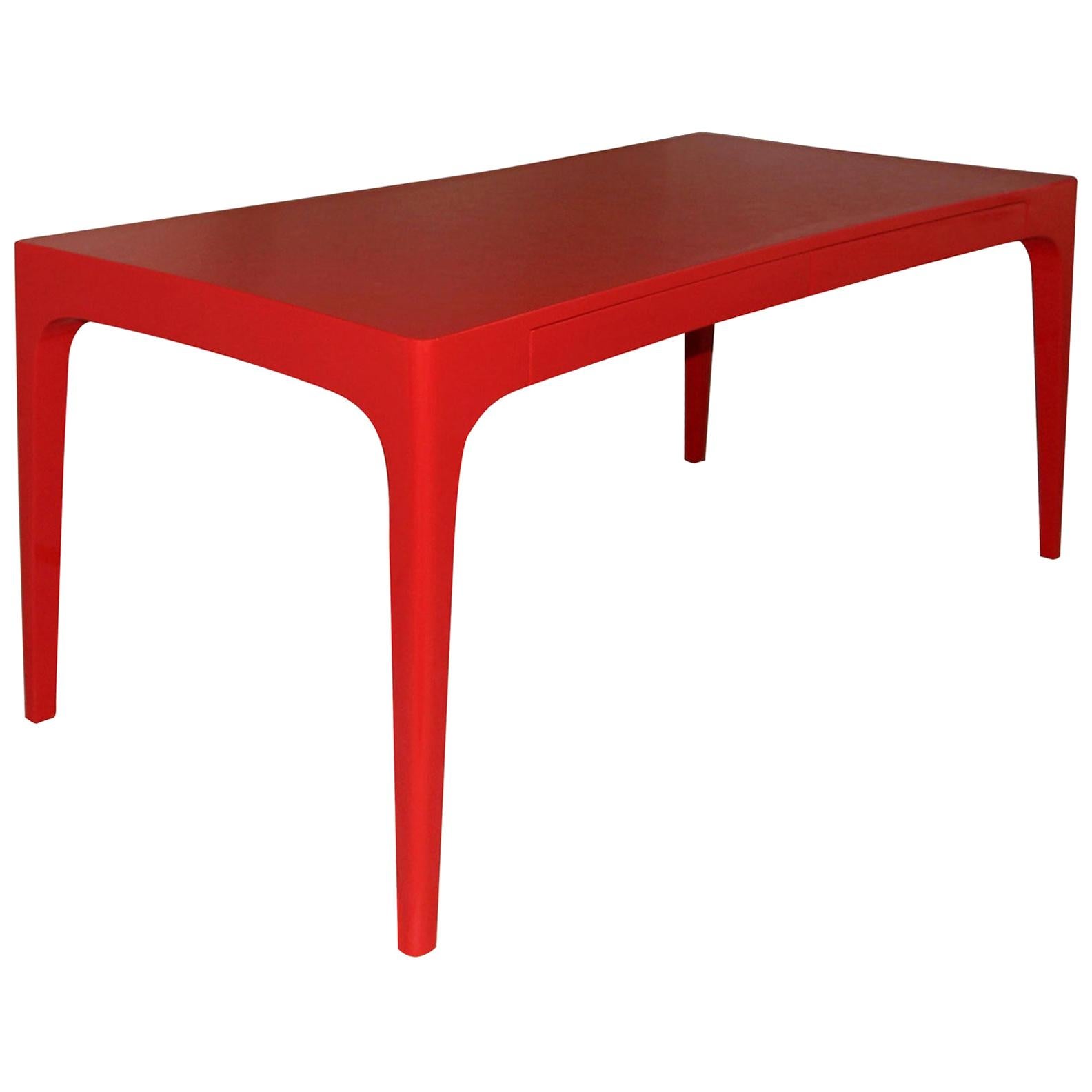 Curve Contemporary and Customizable Lacquer Desk by Luísa Peixoto For Sale