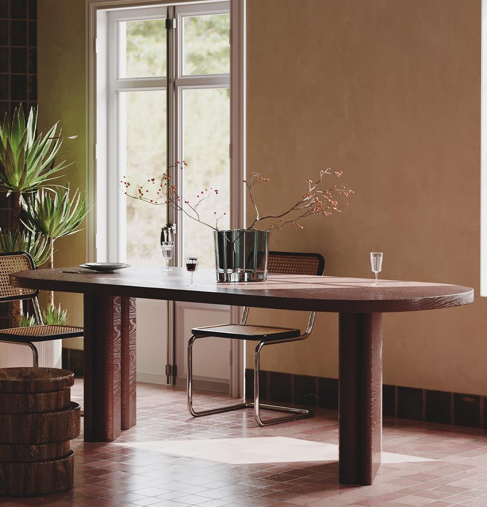 Lacquered Curve Dining Table by Hermhaus For Sale
