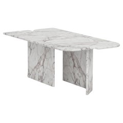 Curve Dinner table in Estremoz White Marble