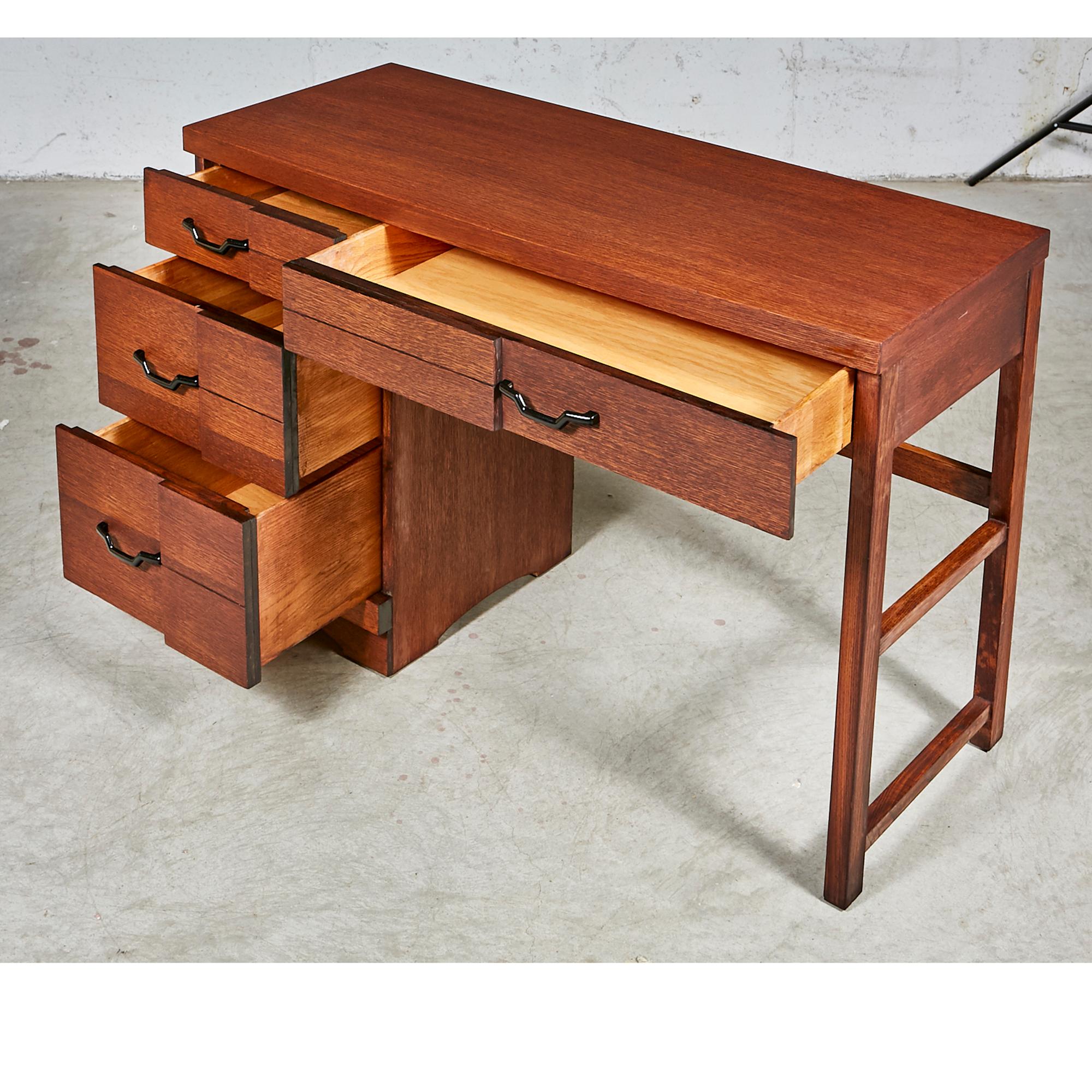 American Curve Front Single Stand Desk, 1950s For Sale