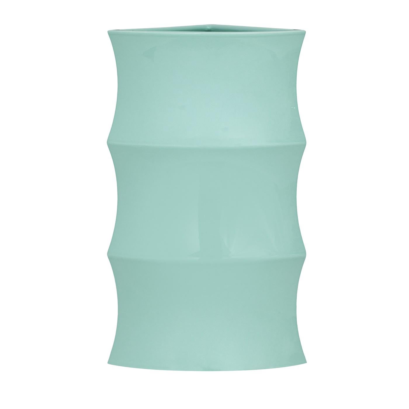 Jarrón de cerámica turquesa Curve nº 2 by Zaven Italiano en venta