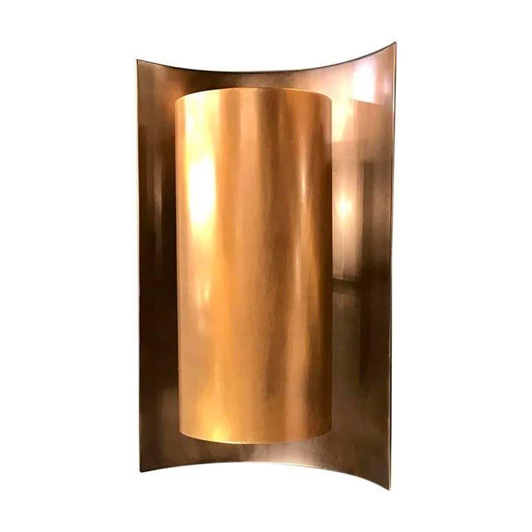 Curve Wall Light in Brass For Sale