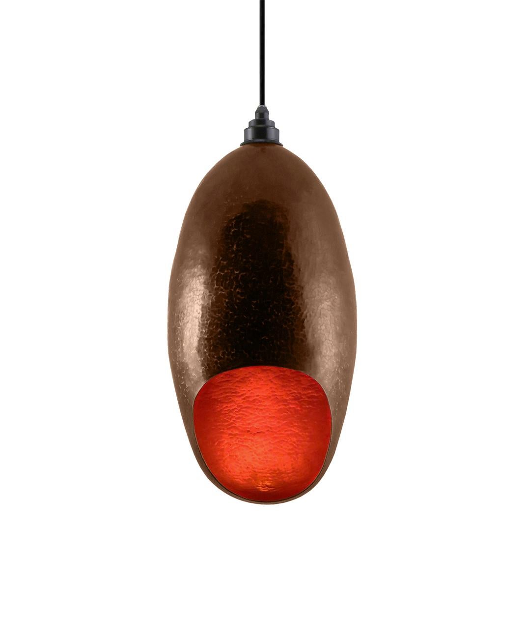 Curveaceous Contemporary Solid Copper Pendant Lamp For Sale 1