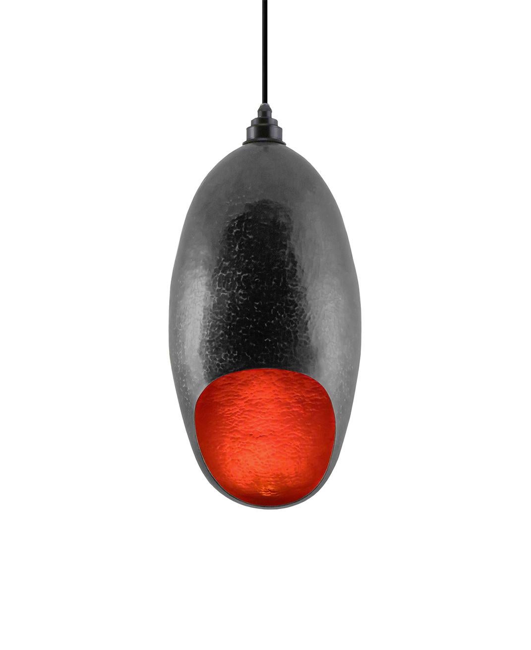 Curveaceous Contemporary Solid Copper Pendant Lamp For Sale 2