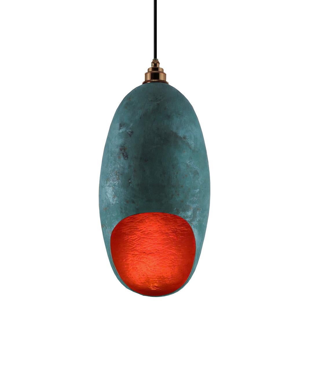 Curveaceous Contemporary Solid Copper Pendant Lamp For Sale 3