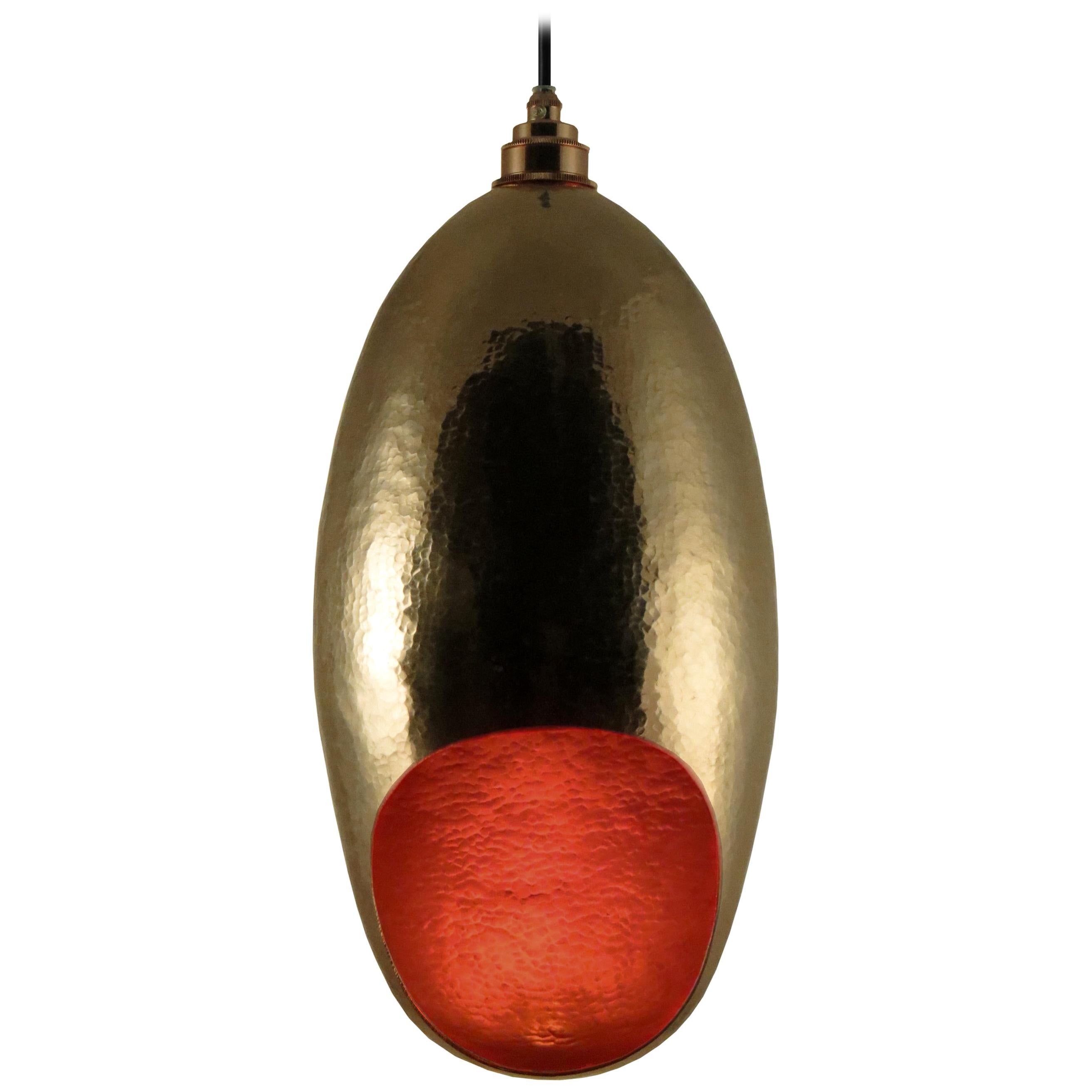 Curveaceous Contemporary Solid Copper Pendant Lamp For Sale