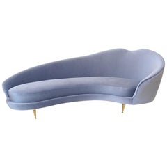 Curved 1950s Italian sofa by Federico Munari