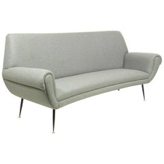 Curved 1950s Italian Sofa by Gigi Radice