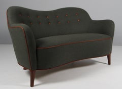 Canapé ou canapé scandinave incurvé des années 1950, modèle 185, Slagelse, Danemark, années 1950