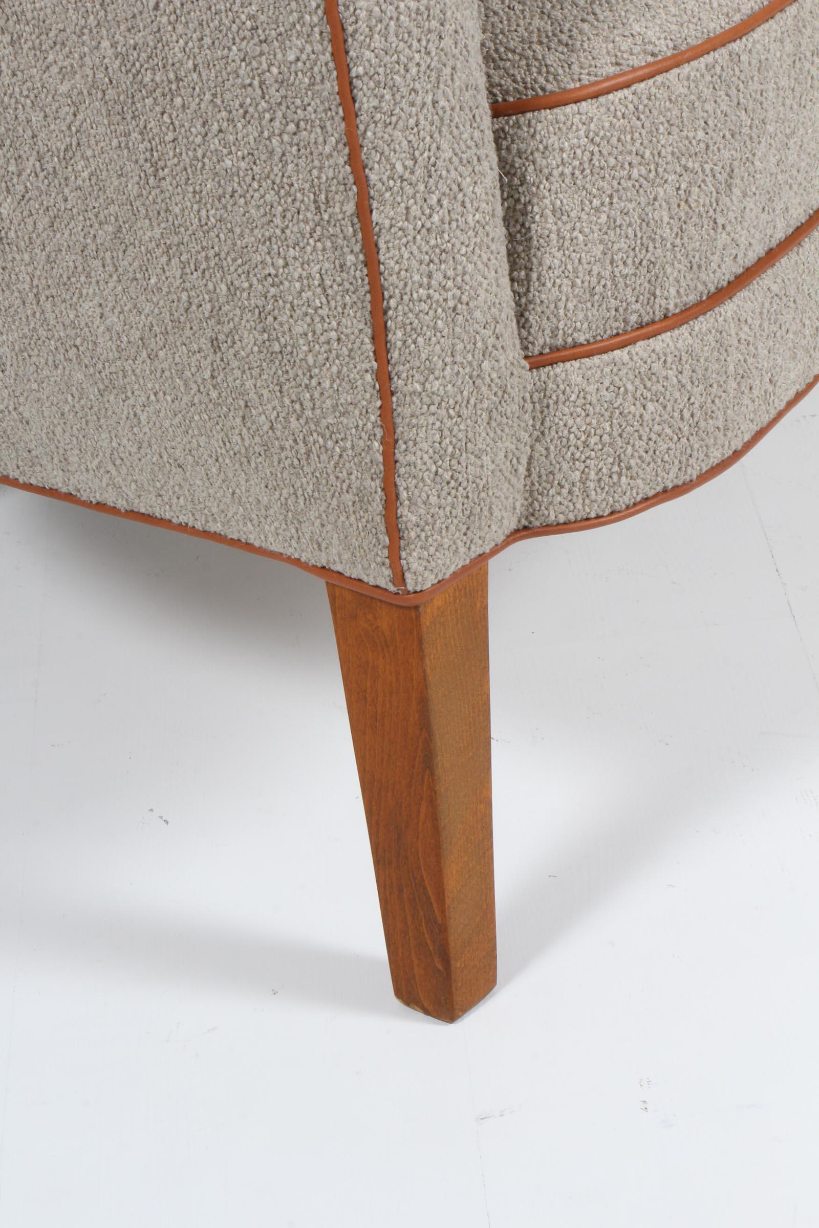 Mid-20th Century Curved 1950s Scandinavian Sofa or Loveseat, Model 185, Slagelse, Denmark, 1950s