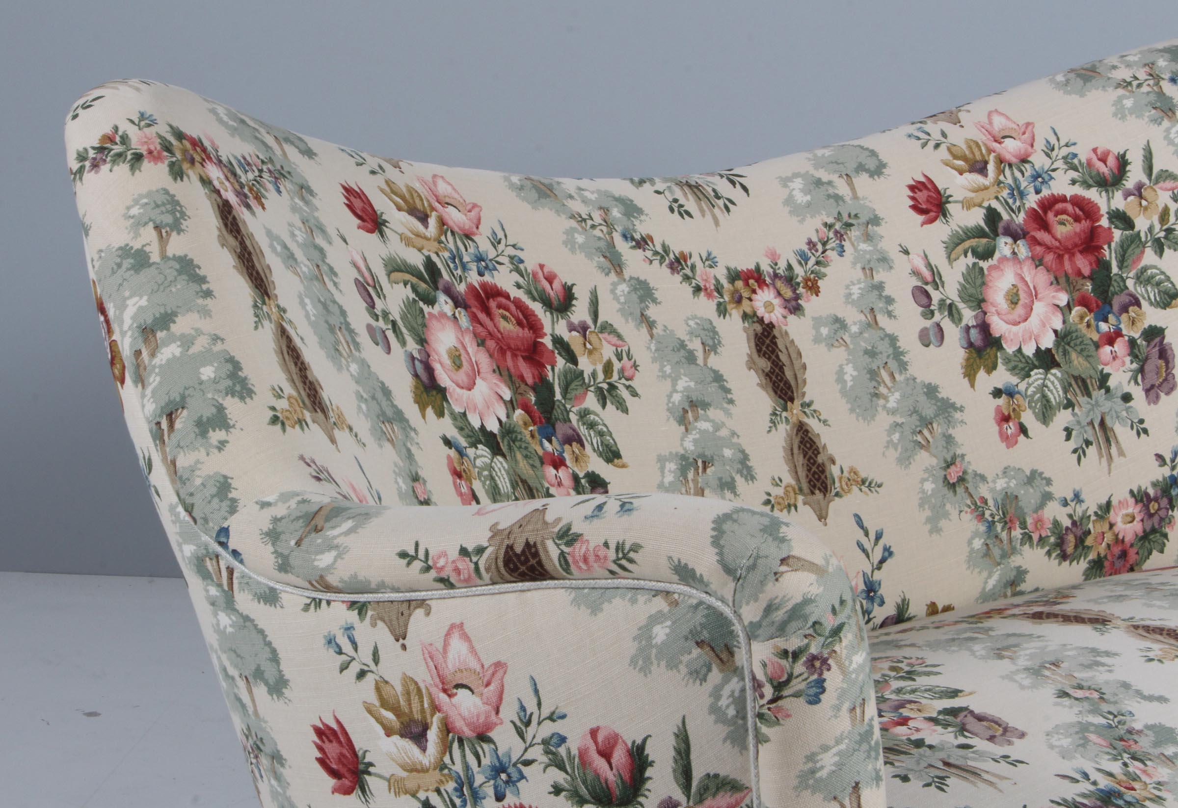 Gebogenes skandinavisches Sofa oder Loveseat aus den 1950er Jahren, Modell 185, Slagelse, Dänemark, 1950er Jahre (Mitte des 20. Jahrhunderts)