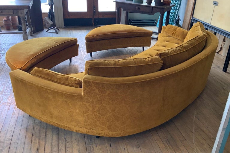 Curved 1950s Sofa and Ottomans by Harvey Probber at 1stDibs