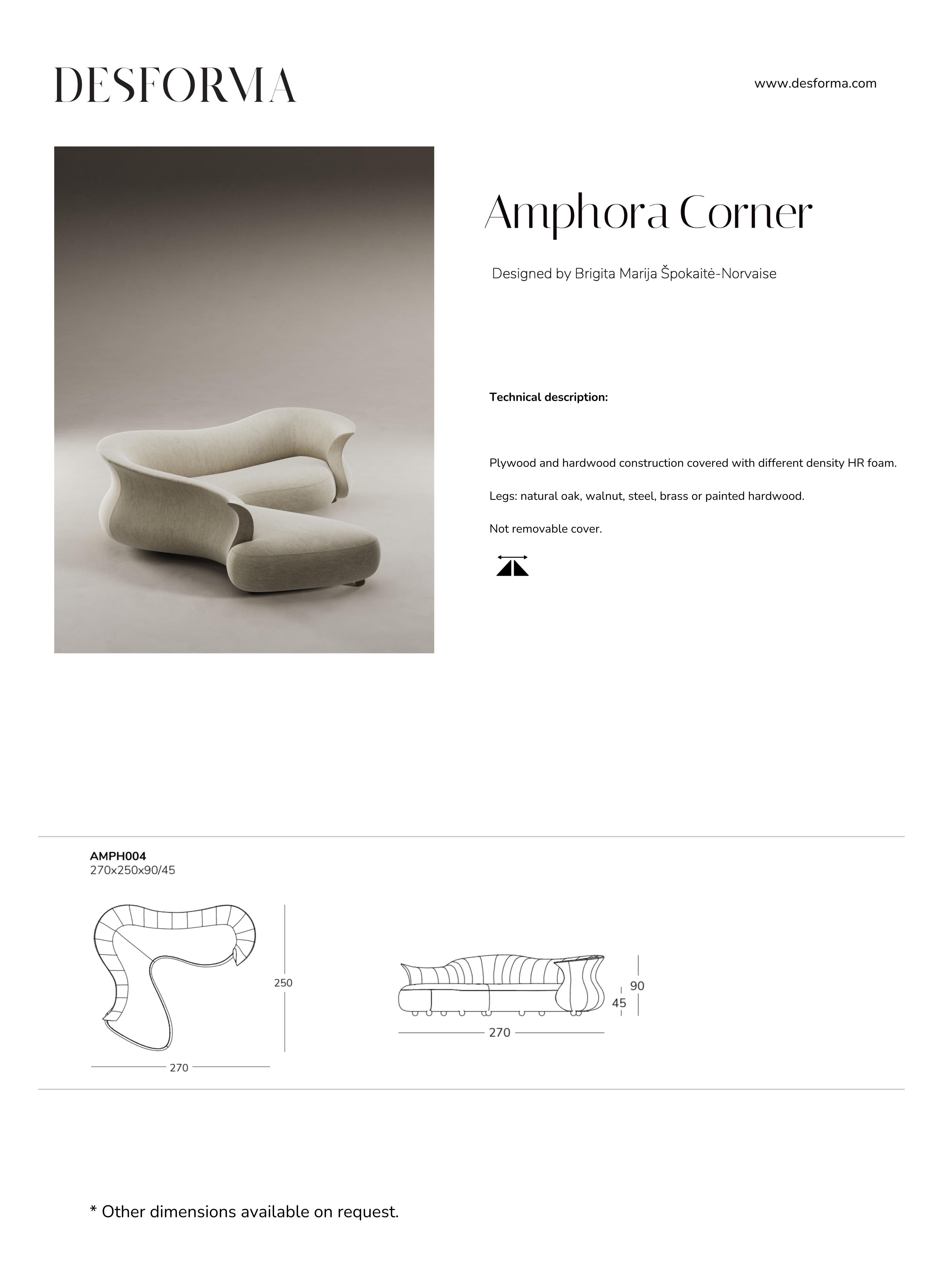 Modernist Contemporary Sculptural Handmade Curved Amphora Corner Sofa For Sale 6