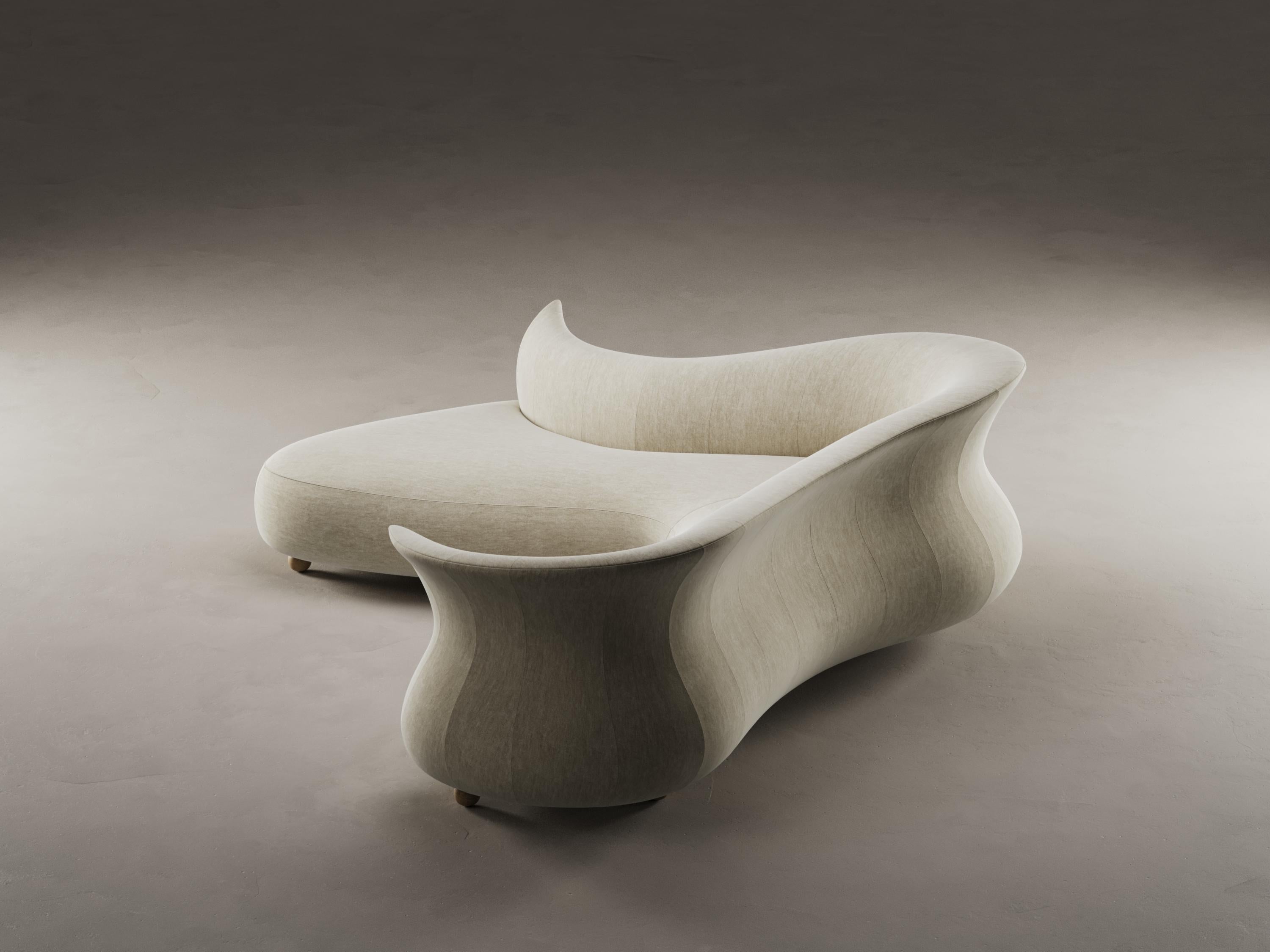 Modernist Contemporary Sculptural Handmade Curved Amphora Corner Sofa For Sale 4