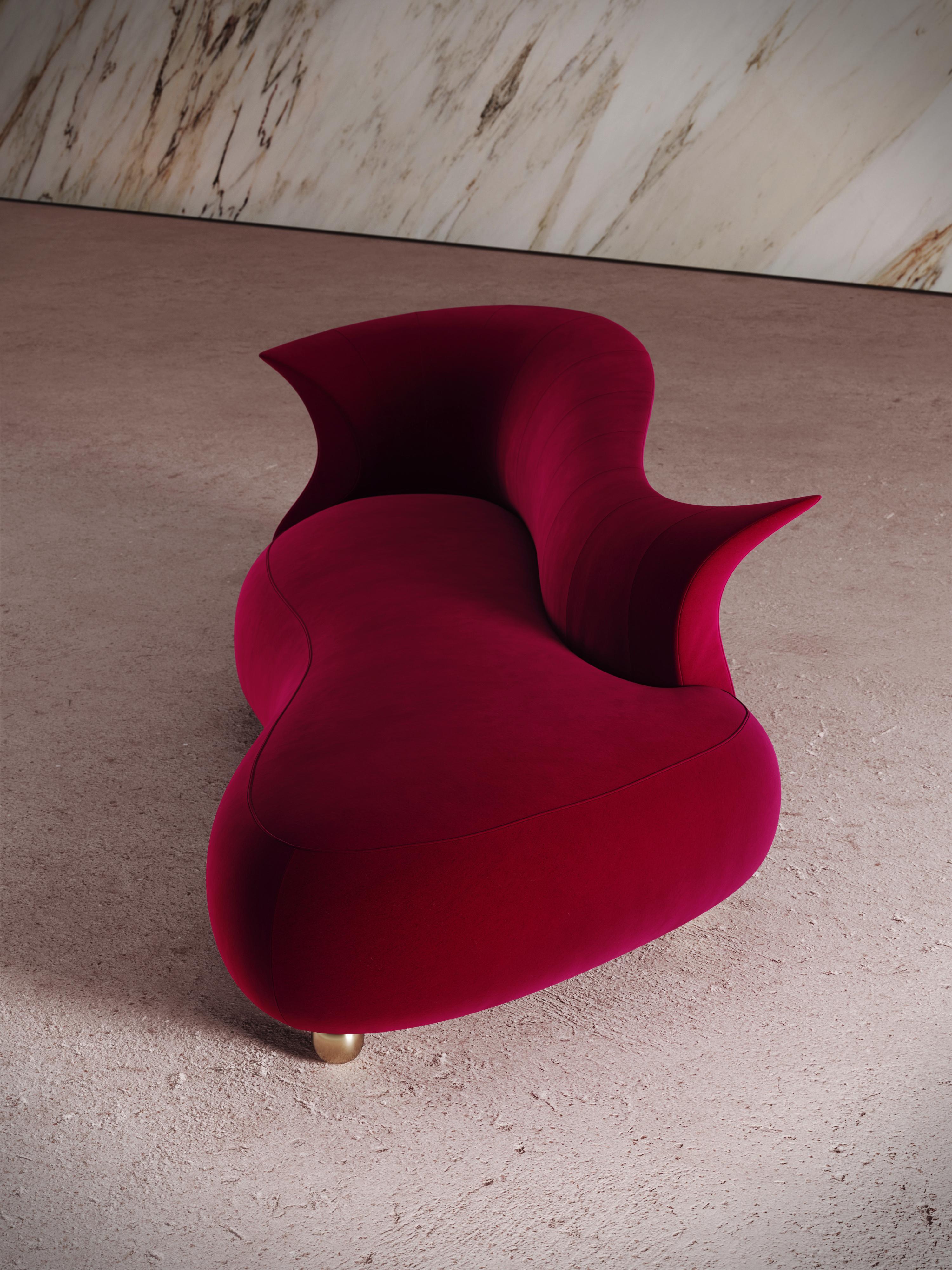 Modern Mid Century Organic Curved Amphora Couch Prolonged (Moderne der Mitte des Jahrhunderts) im Angebot