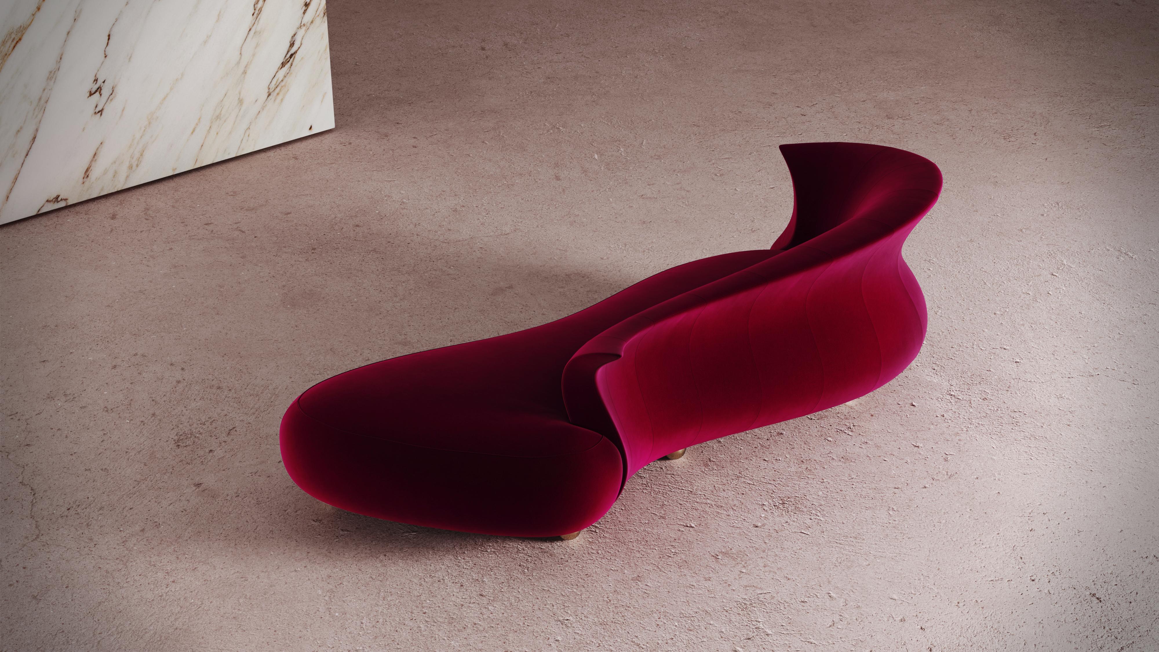 Modern Mid Century Organic Curved Amphora Couch Prolonged (Europäisch) im Angebot