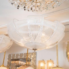 Curved and Striped Glass Ceiling Fixture