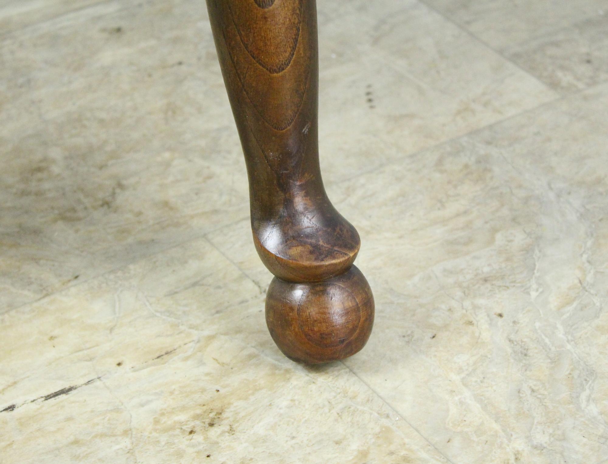 Curved Antique Rush Seated Stool 1