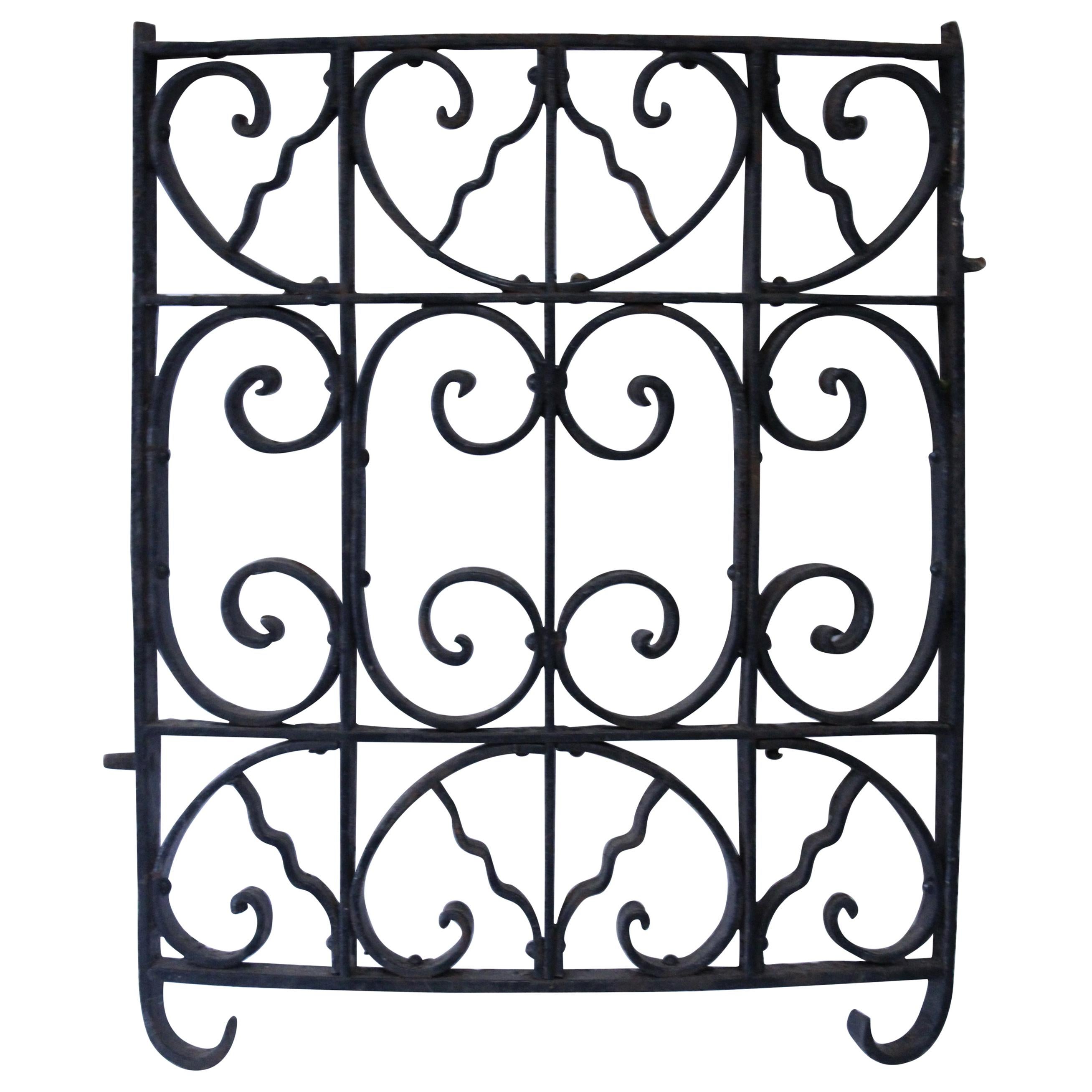 Curved Antique Victorian Iron Gate For Sale