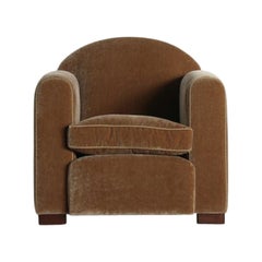 Clubsessel mit geschwungenen Armlehnen, gepolstert mit reinem Mohair