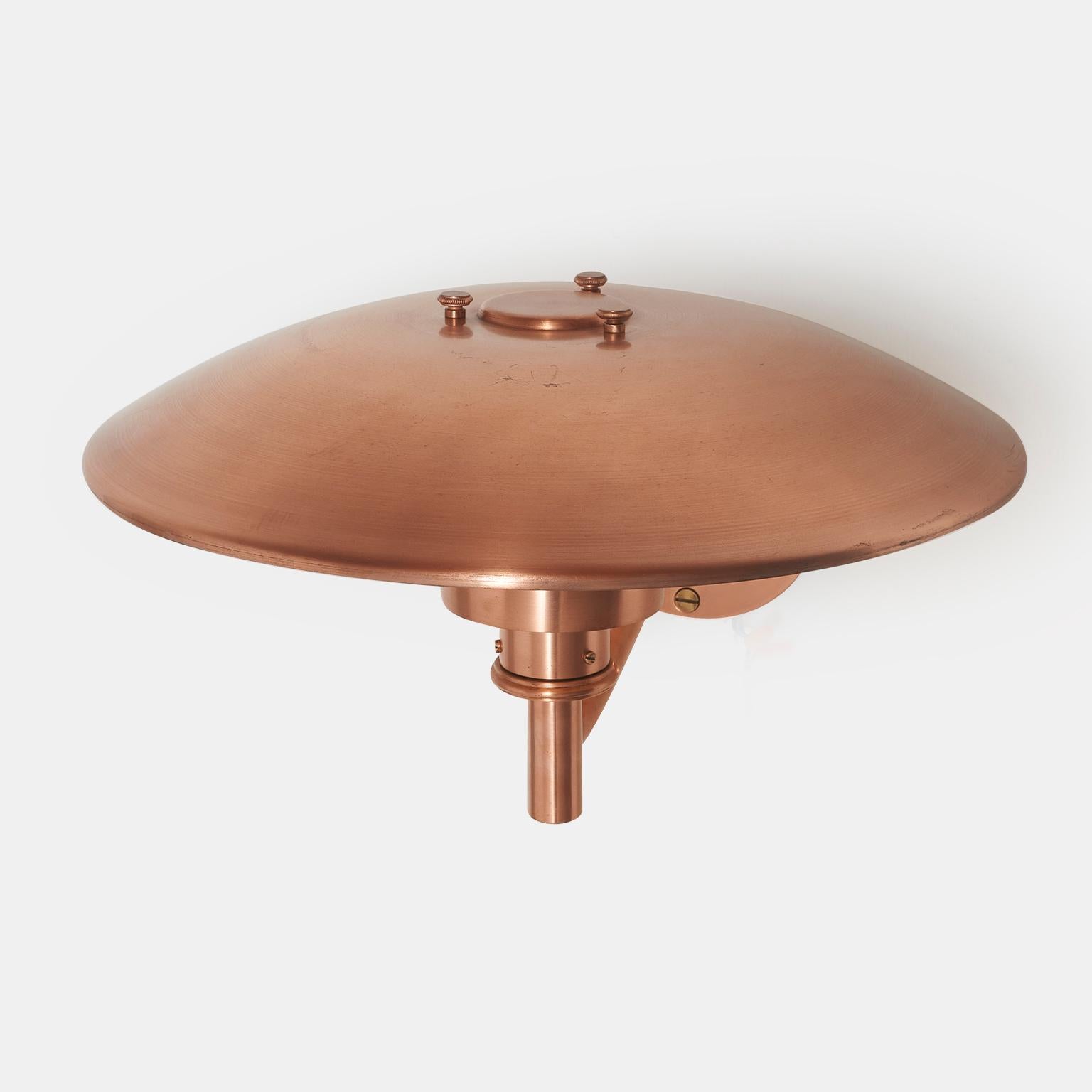20th Century Curved Arm PH 4½/3 Copper Sconce by Poul Henningsen For Sale