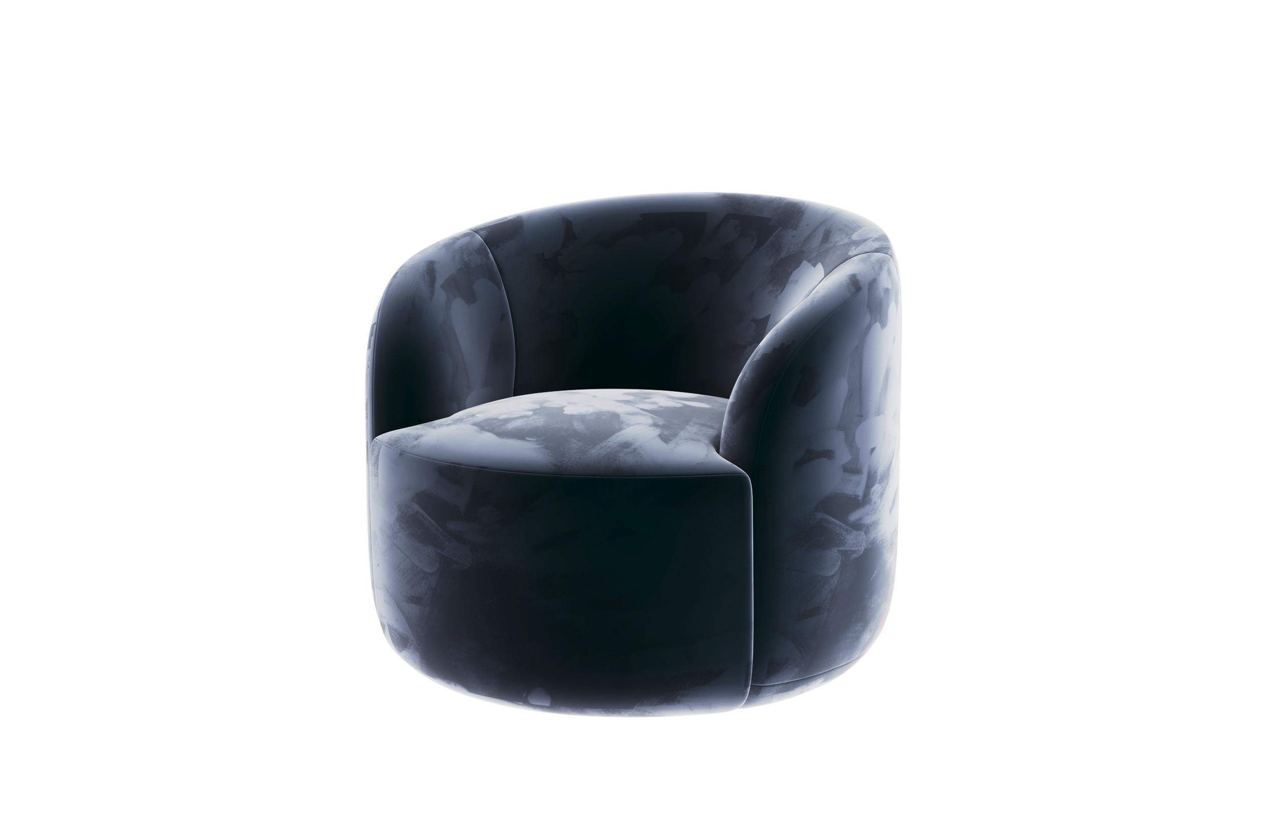 The rounded, curved shape, is crafted into the unique and original design of this well-proportioned and visually distinctive sofa series, available in custom sizes, ensuring intimacy and convivial socialization in any interior. Upholstery in your