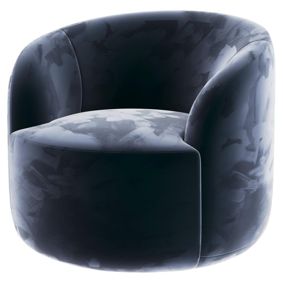 Curved Armchair 'Cottonflower' For Sale