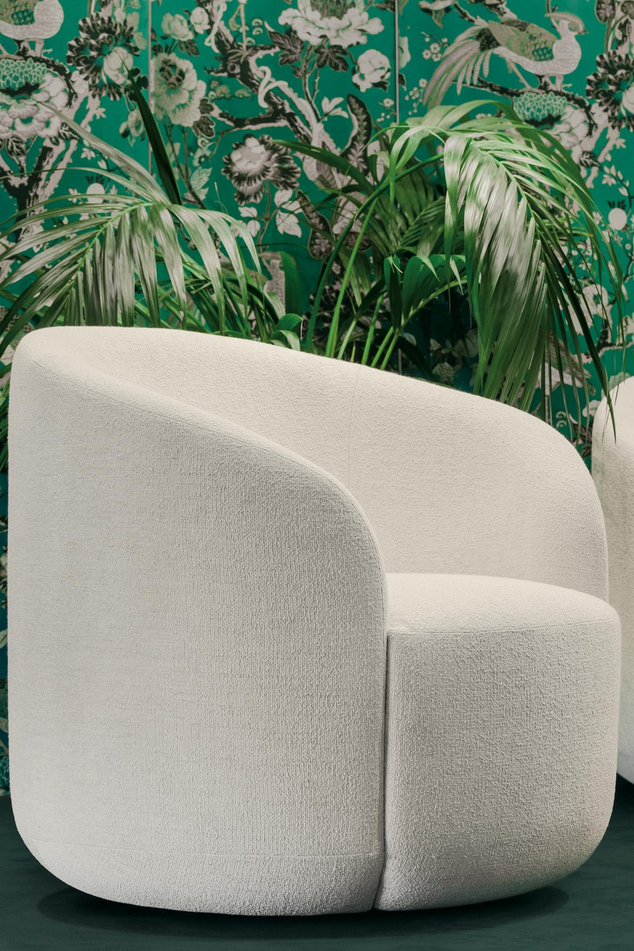 curved armchair