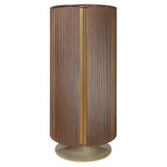 Curved Armoire in Wavy Matte Canaletto Walnut