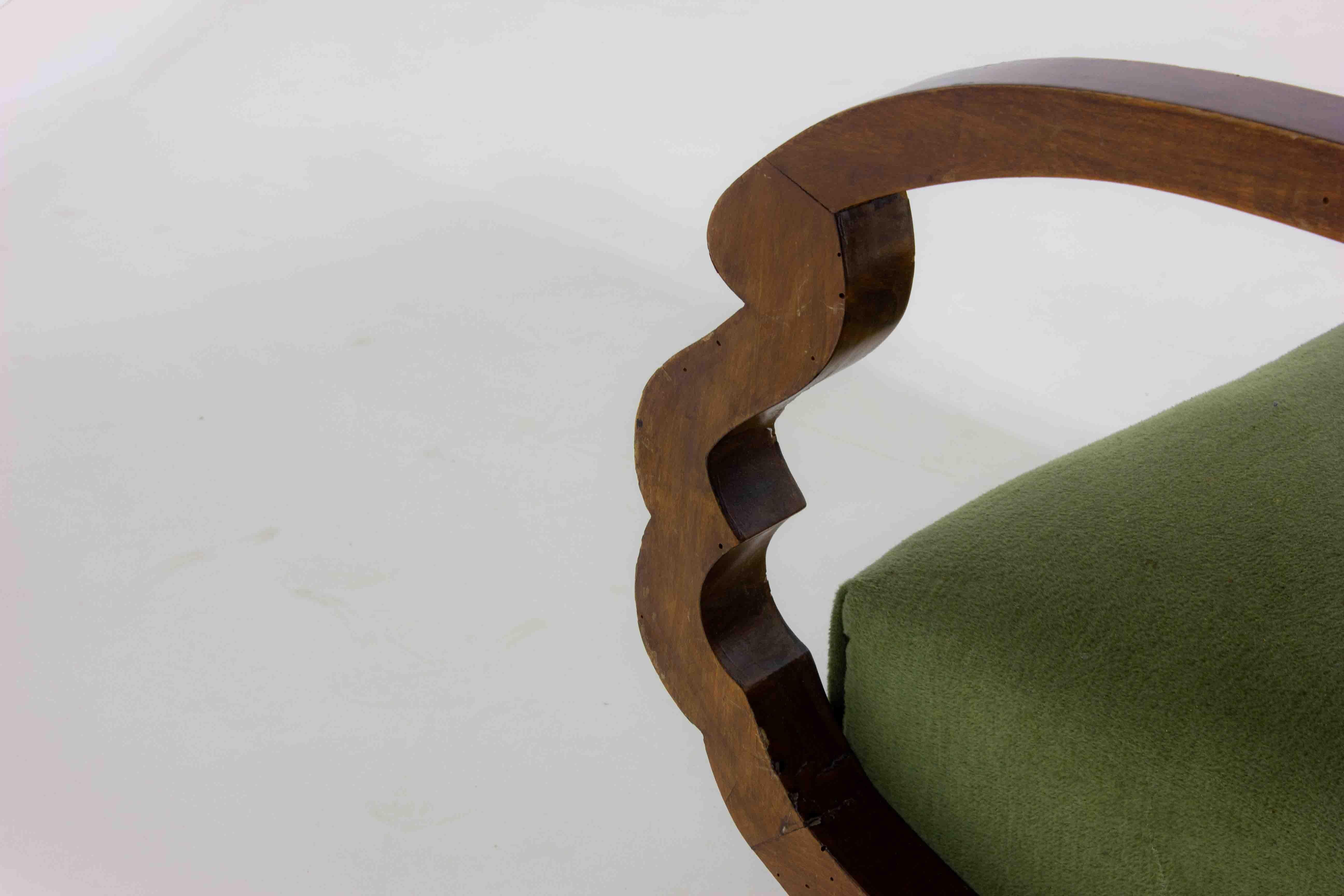 Curved art deco lounge chairs, Italy 1930s For Sale 3