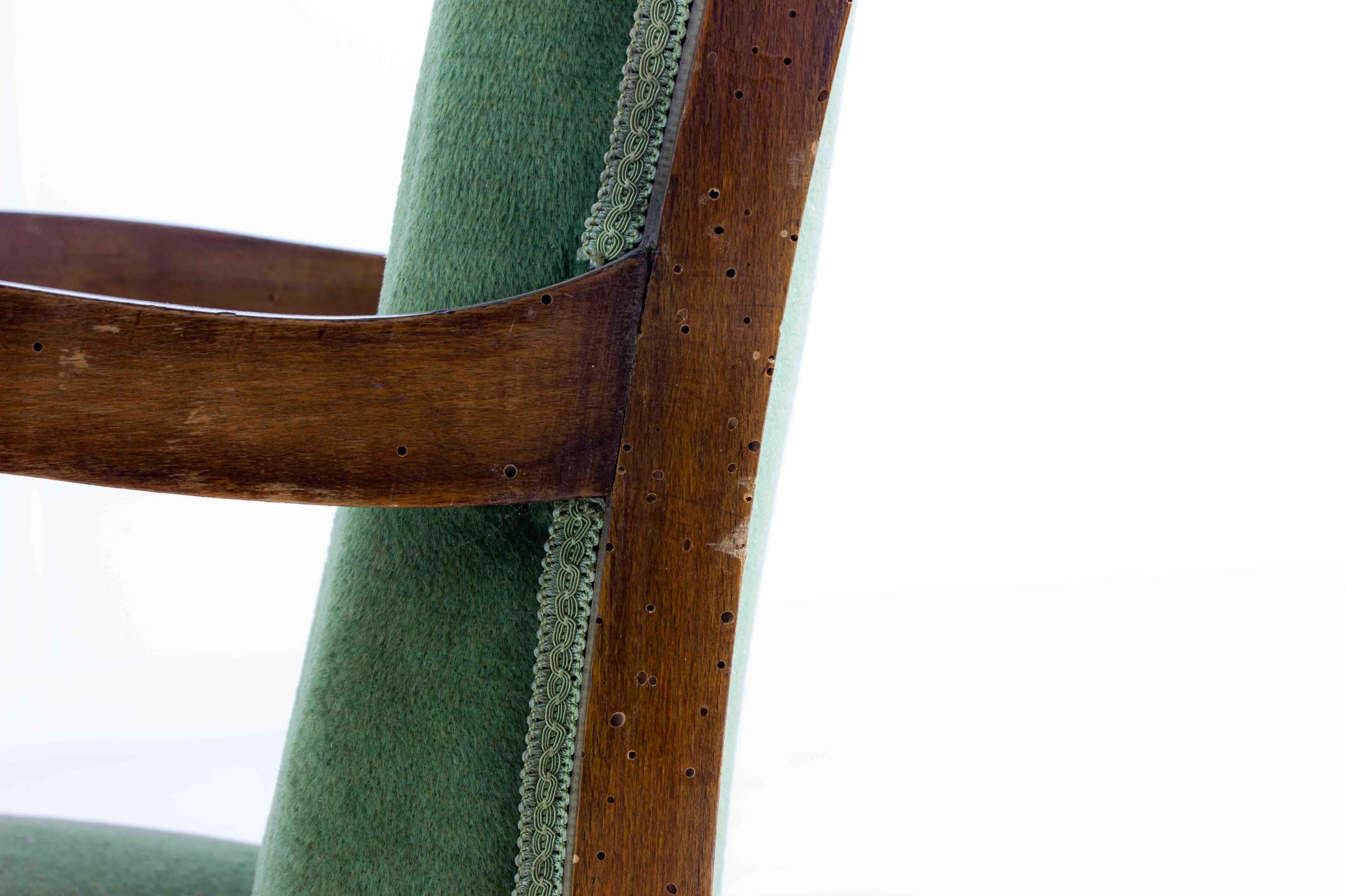 Curved art deco lounge chairs, Italy 1930s For Sale 7