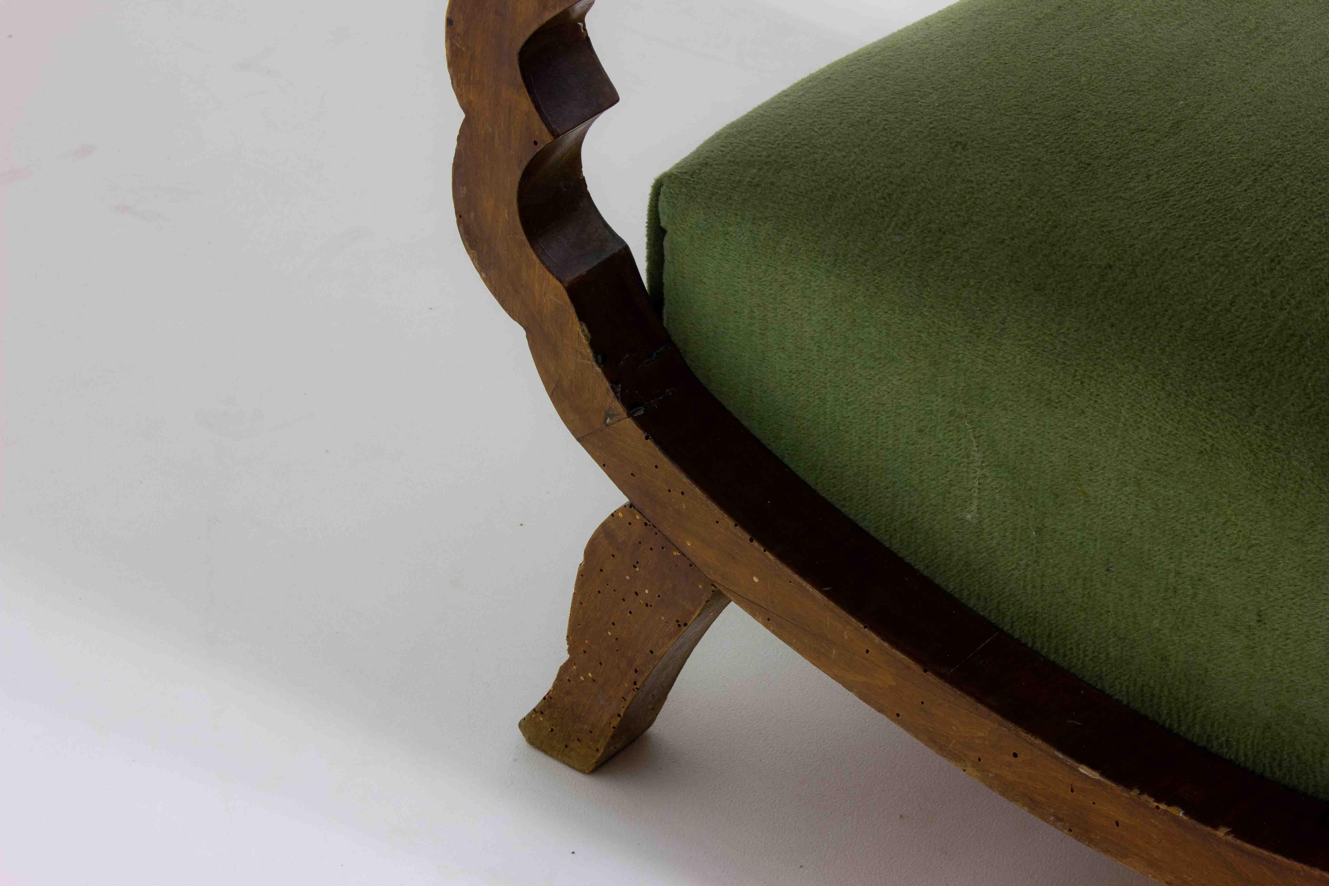 Curved art deco lounge chairs, Italy 1930s For Sale 2