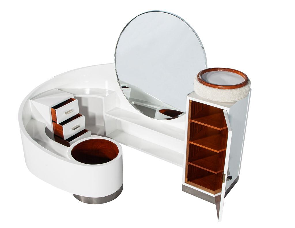 French Curved Art Deco Modern Vanity Set By Paul Poiret For Sale