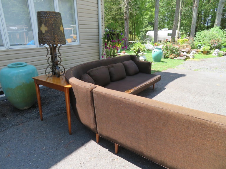 Curved Back 2 Piece Harvey Probber Style Sofa Sectional Table Mid ...