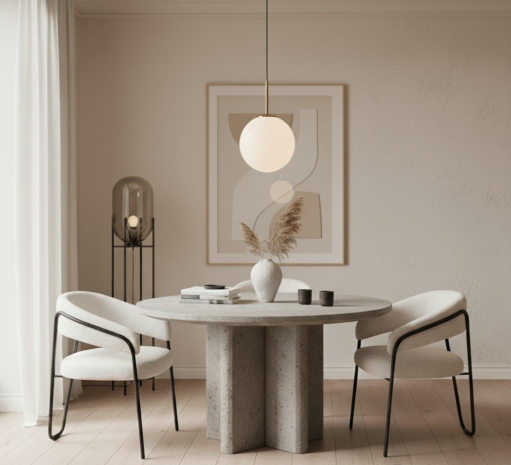 Sillón de Respaldo Curvo con Elegante Estructura Metálica y Tapizado Bouclé-Sergio López en venta 3