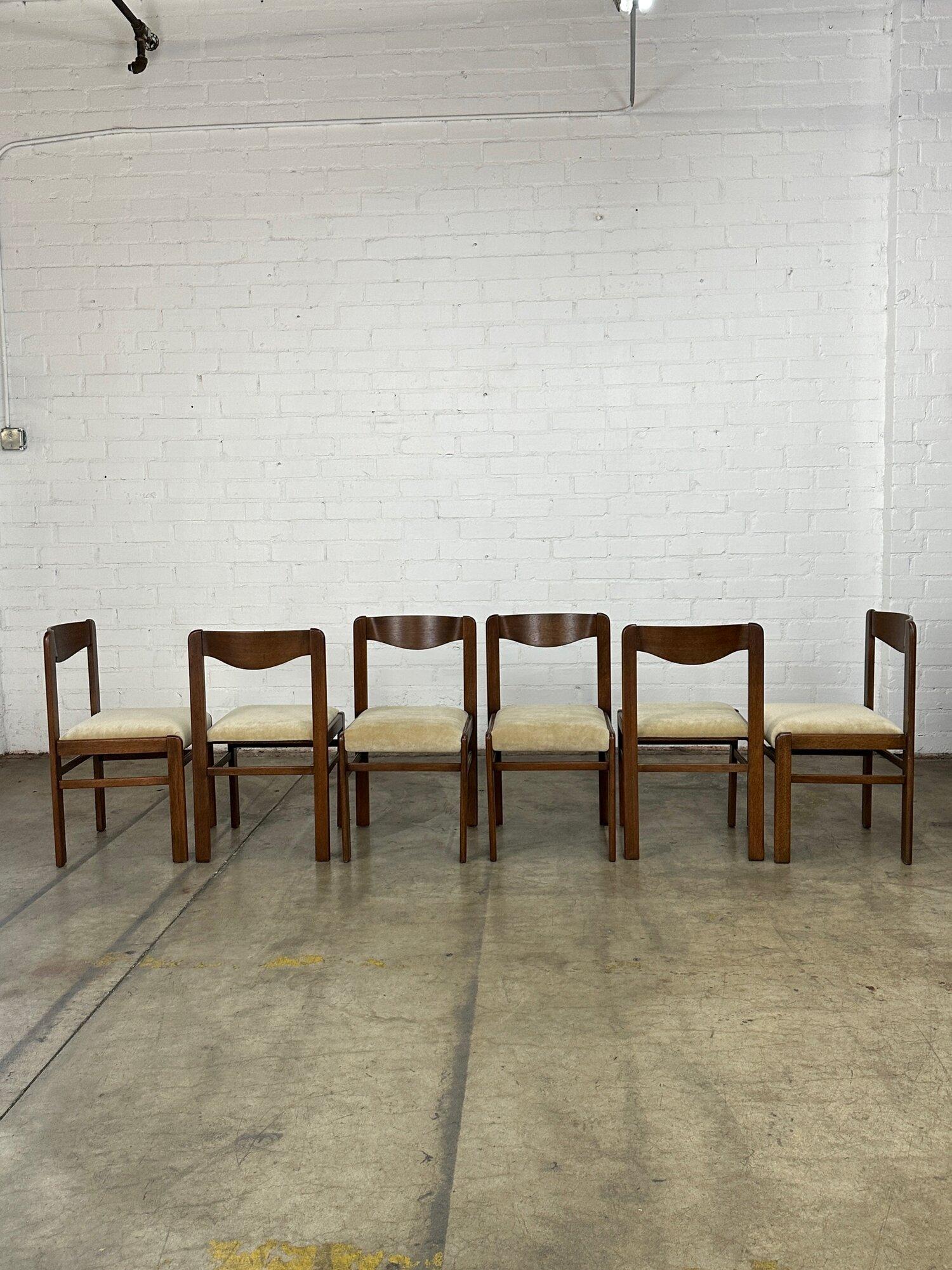 Late 20th Century Curved back dining chairs - set of six