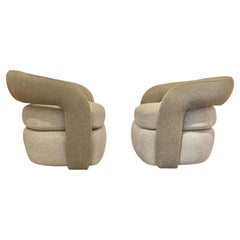 Curved Back Swivel Lounge Chairs