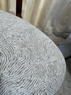 Curved-Back Walnut Sculptural Mid-Century Chair