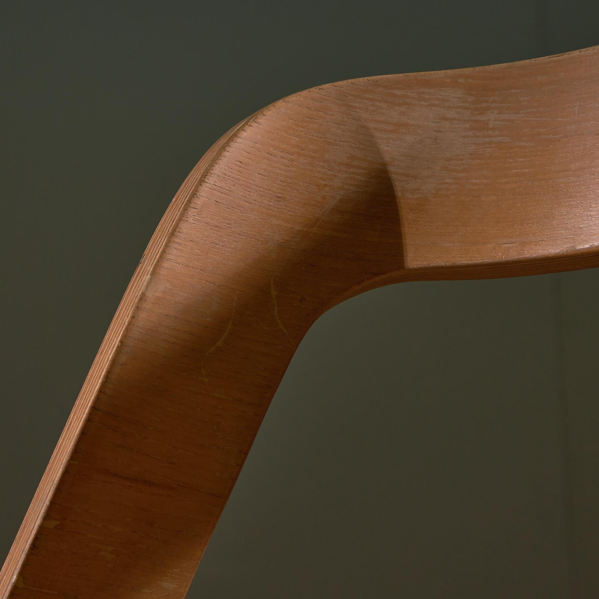 Curved Backrest Wooden and Wicker Chair 13