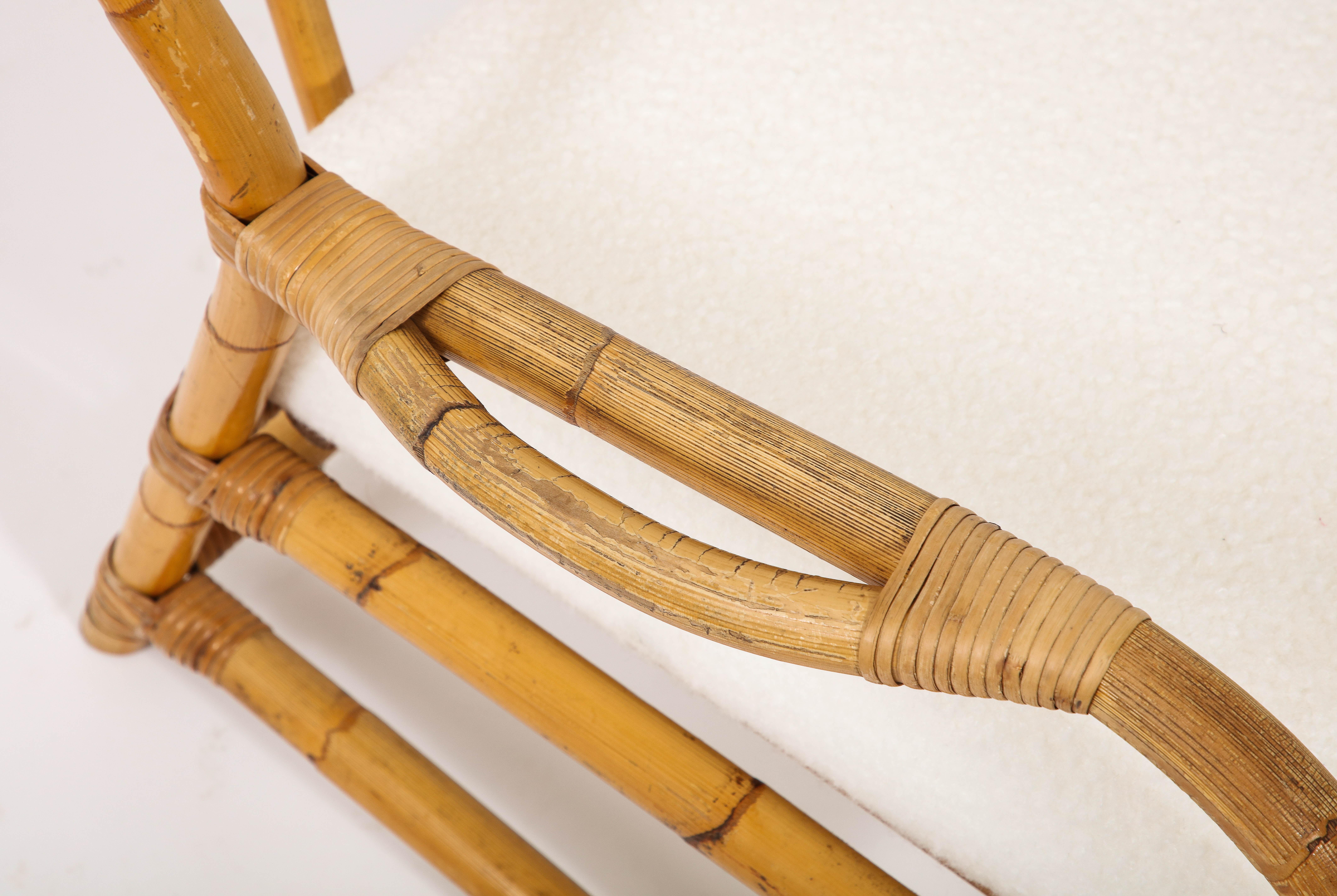 Paire de fauteuils en bambou courbés de style Louis Sognot, France, années 1950 en vente 3