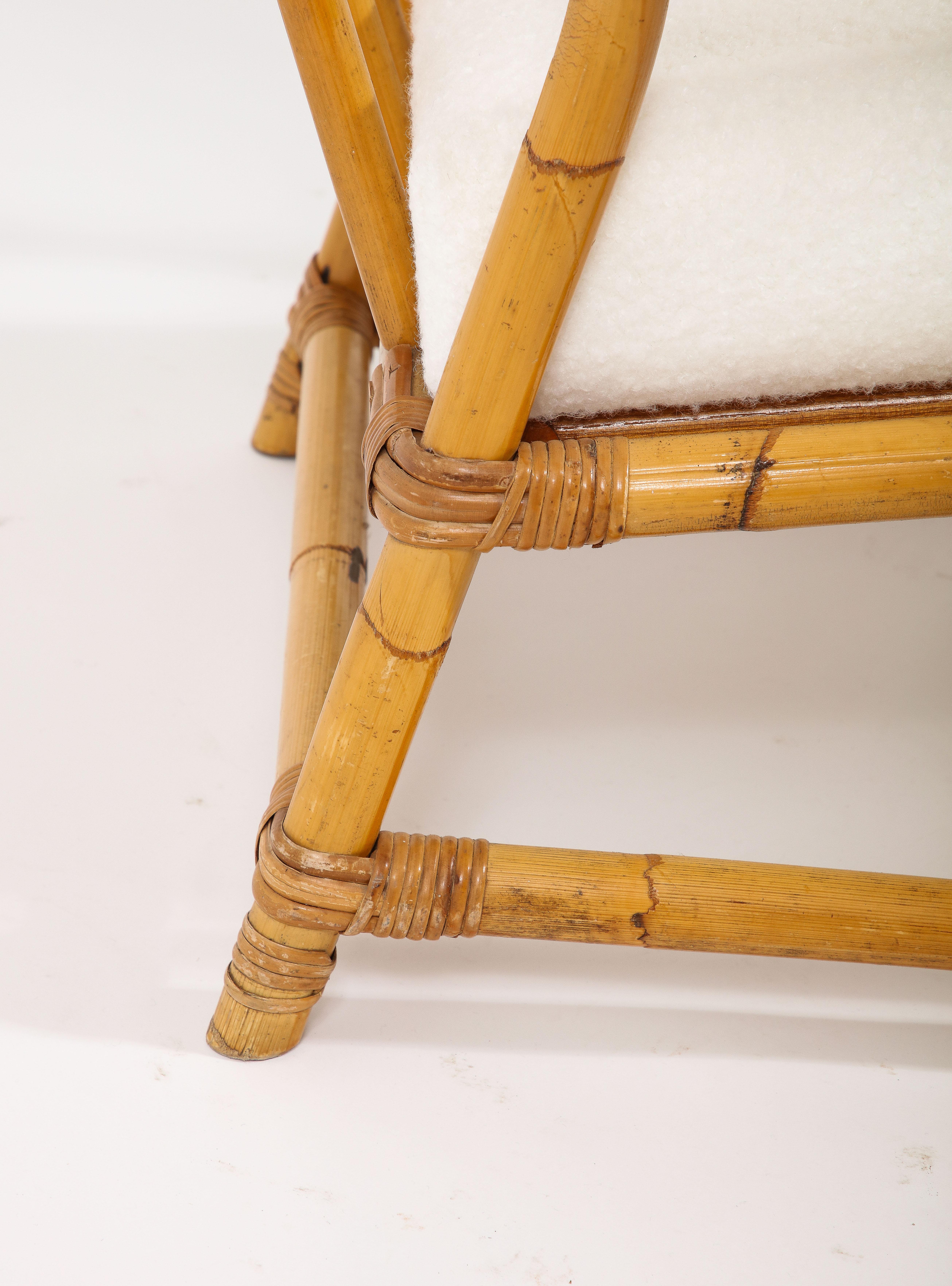 Paire de fauteuils en bambou courbés de style Louis Sognot, France, années 1950 en vente 5