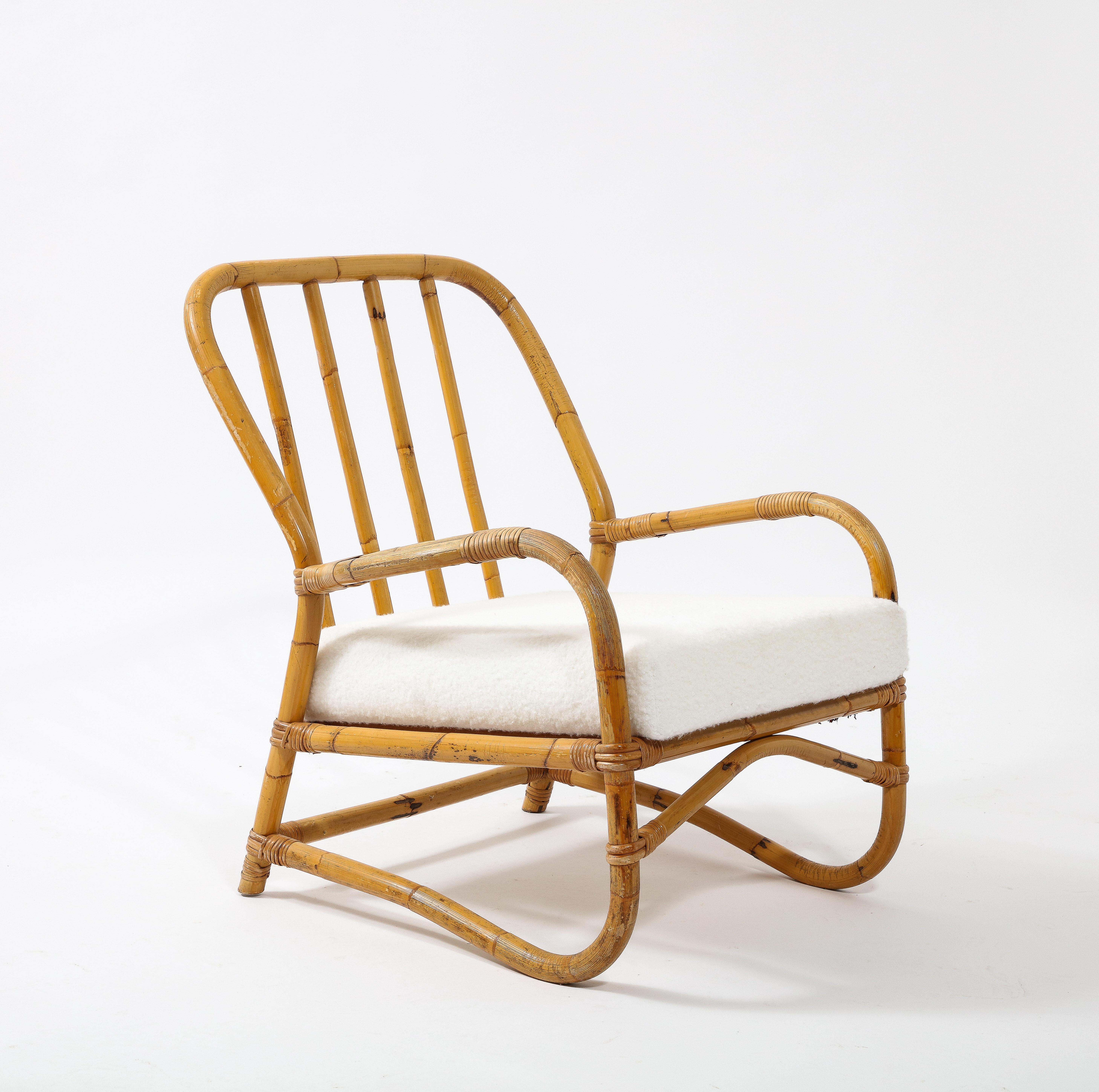 Paire de fauteuils en bambou courbés de style Louis Sognot, France, années 1950 en vente 7