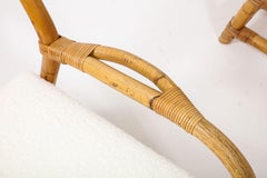 Louis Sognot Style Pair of Curved Bamboo Armchairs, France 1950's